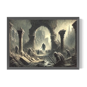 Orc Army in Mordor Fantasy Wall Art, Unique Dark Fantasy Poster, Digital Download Orc Fantasy Print Art, Fantasy Oil Painting.
