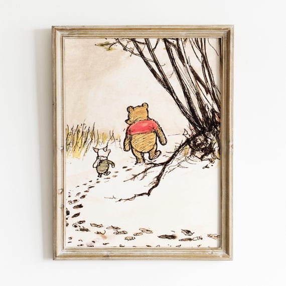 くまのプーさん ウォールアート、子供部屋用ヴィンテージファイン