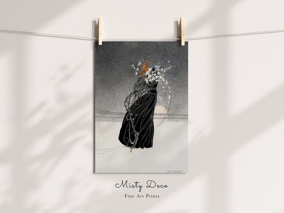 絵画 (タイトル:翌日) 希少、ケイ・ニールセン作「母の物語」、茨の中の母、おとぎ話の