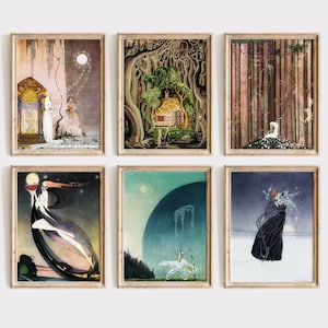 Collection Kay Nielsen, Best of Kay Nielsen vintage Illustrations fantaisistes, Golden Age of Illustration, Fairy tale vintage Gallery Wall.