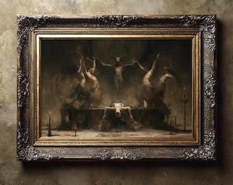 Devil's Dance of the Witches Fine Art Print, Occult Black Sabbath Print, Mythical Dark Academia Wall Art.