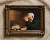 立体絵画の「労働を終えて、晩鐘に祈り」 エリック・エンストロム作「パンの上で祈る男性」ウォールアート