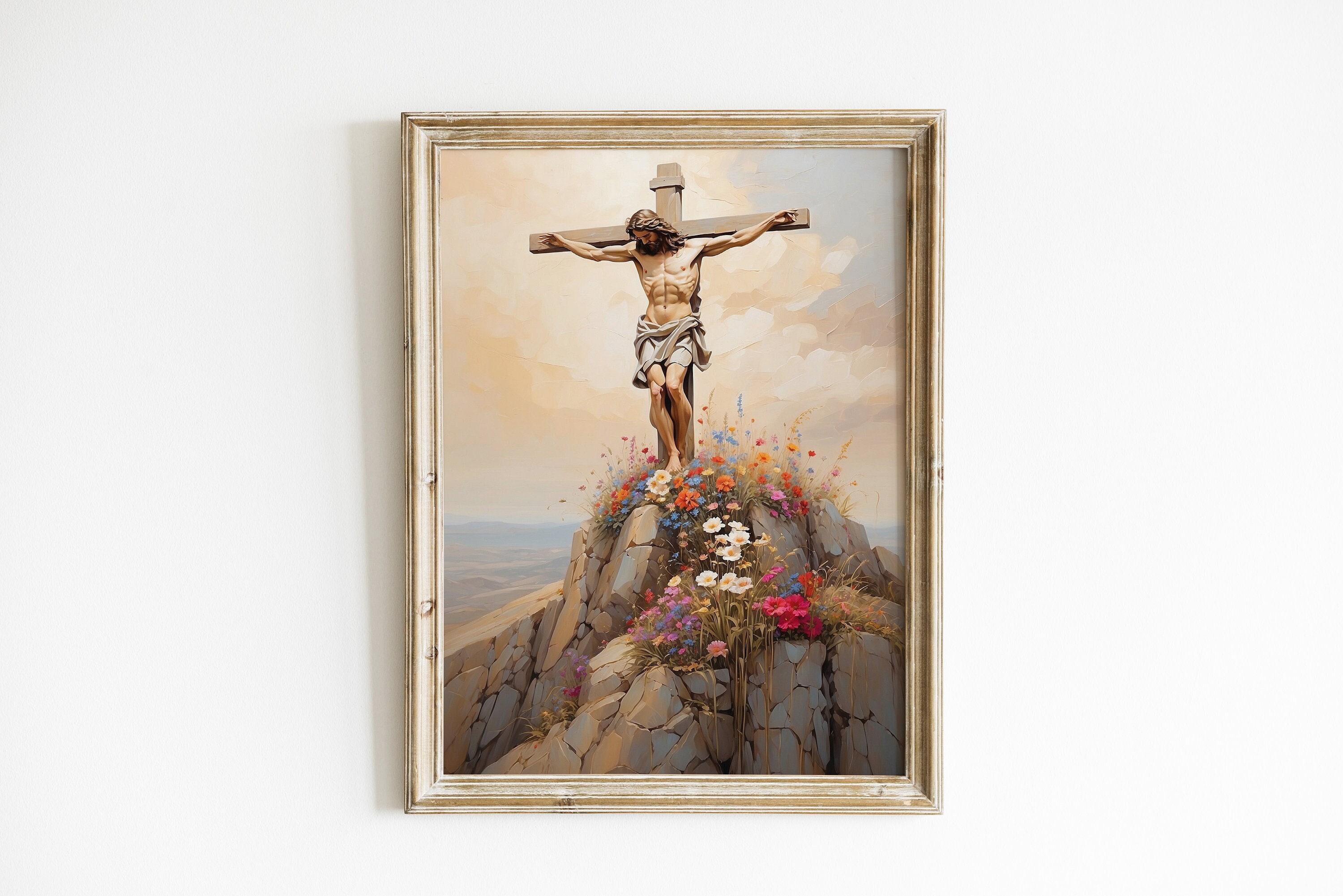 イエス・キリスト ヴィンテージ 絵画 額縁 蚤の市 INRI 十字架 アート 71ZWy0JAD0L._AC_UL210_SR210,