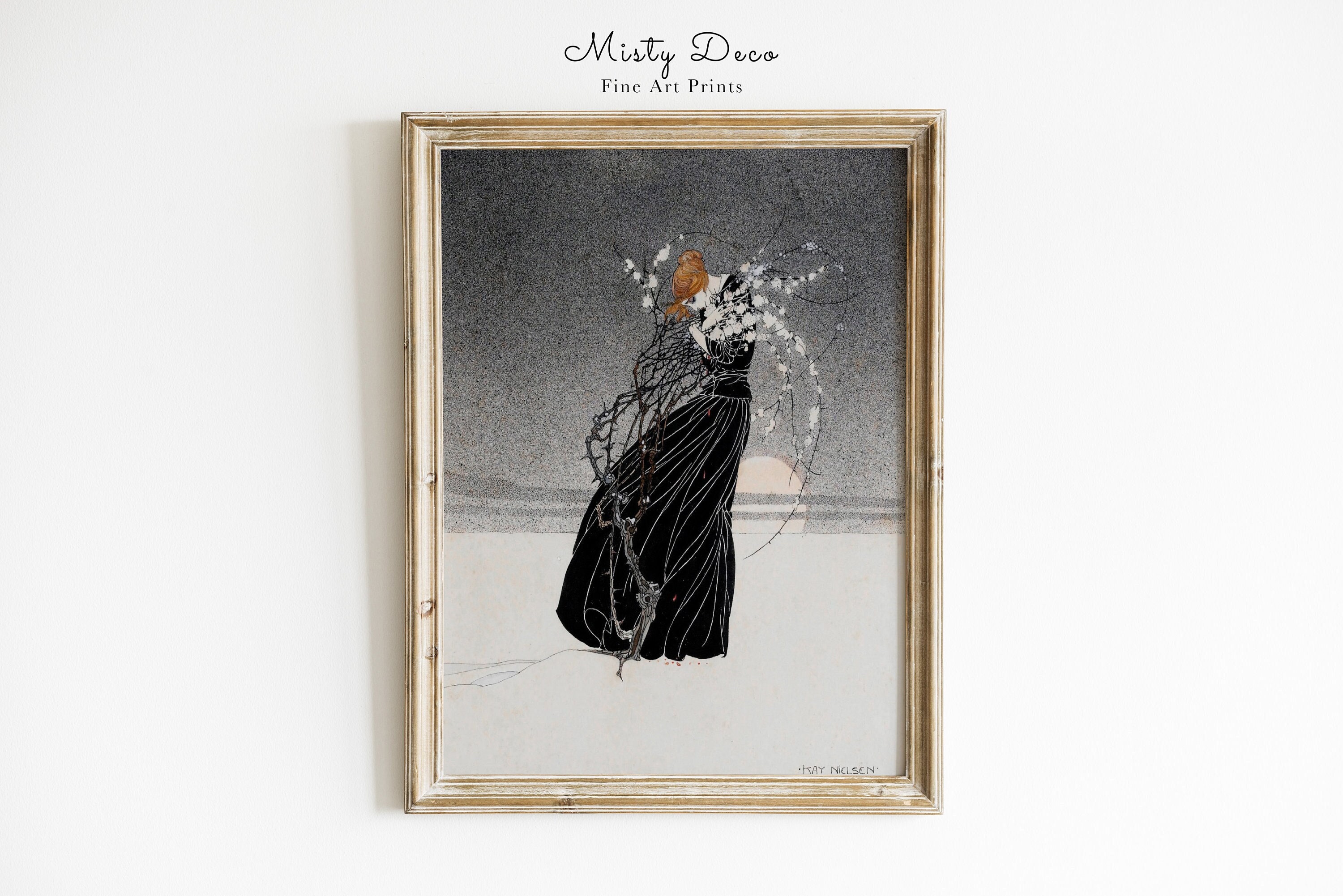 希少、ケイ・ニールセン作「母の物語」、茨の中の母、おとぎ話の