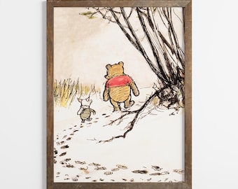 くまのプーさん ウォールアート、子供部屋用ヴィンテージファイン