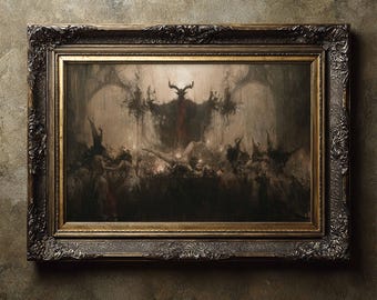 Devil's Dance of the Witches Fine Art Print, Occult Black Sabbath Print, Mythical Dark Academia Wall Art.