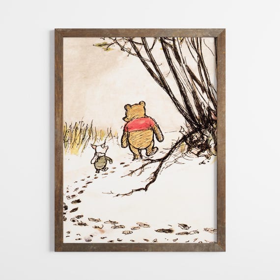 クラシックなビンテージのくまのプーさんのイラスト、子供部屋や保育園