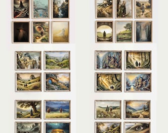 La colección definitiva de anillos de poder de fantasía: Megacolección de 28 pinturas únicas, perfecta para crear una pared de galería de fantasía, pósteres de la Comunidad del Anillo.