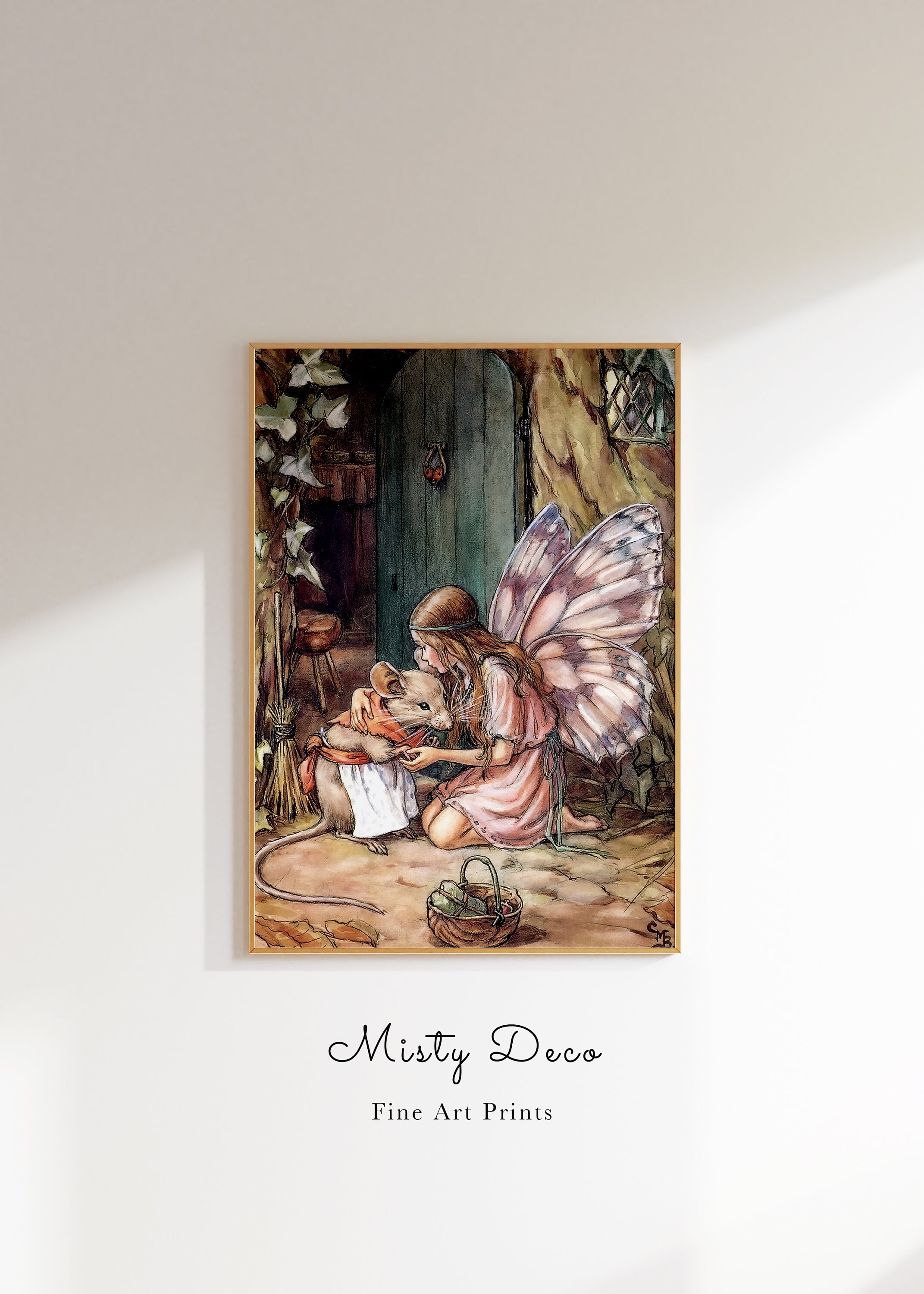 A Fairy's Kiss Illustration by Cicely Mary Barker, Vintage Fairy