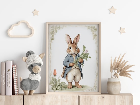 Vintage Beatrix Potter Peter Rabbit Illustration, Rabbit Painting
