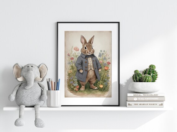 ビンテージのビアトリクス・ポターのピーターラビットのイラスト
