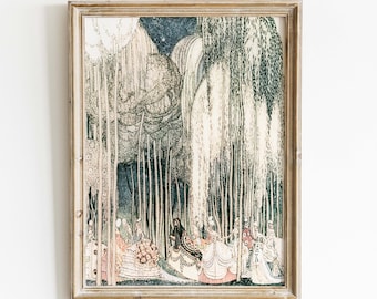 Kay Nielsen, impression artistique Conte de fées art déco : princesses dansantes dans un jardin