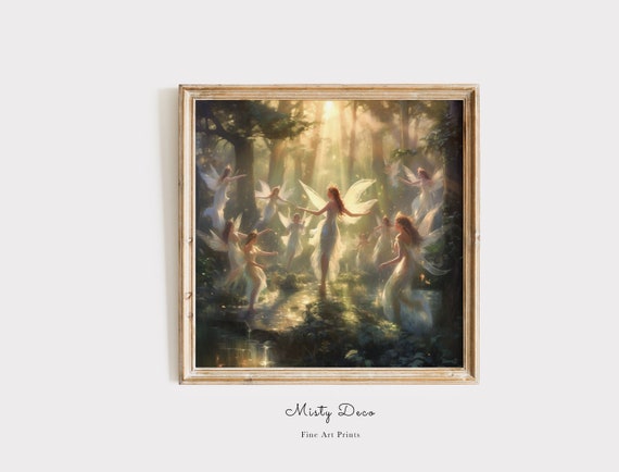 アクセサリー Peter S: A fairy dreaming in the forest Forest Fairies Painting, Fairy Tale Wall Art, Fairycore