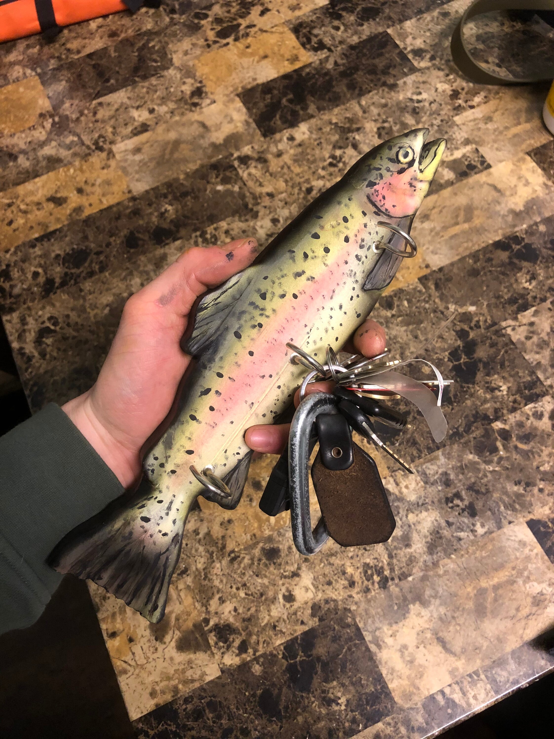 Custom Trout Fishing Key Rack with Name 