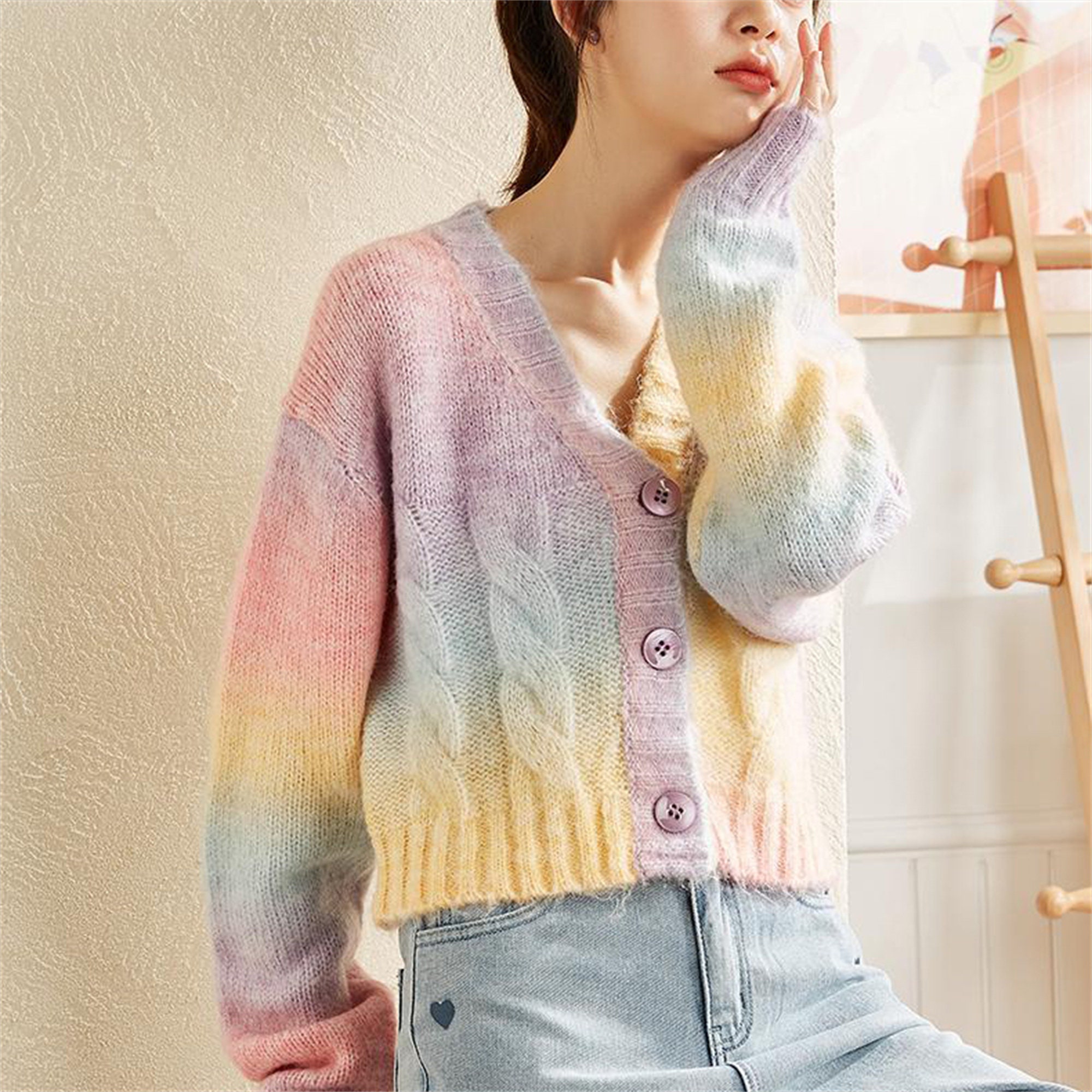 Rainbow Cardigan - Etsy