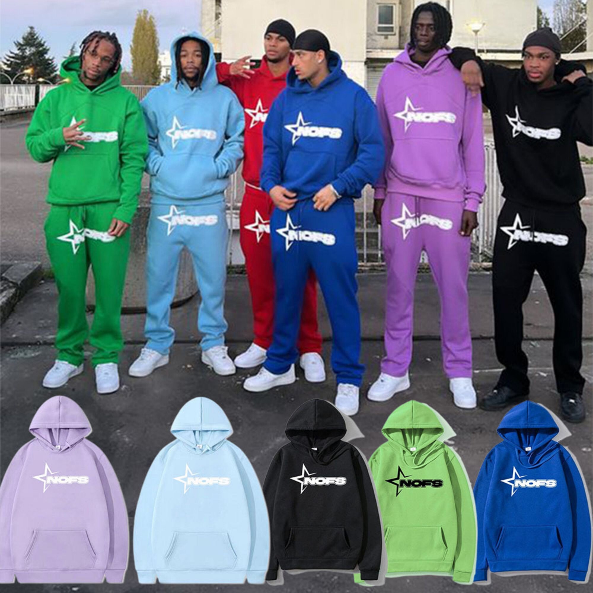 Ensemble de pantalons à capuche Y2K NOFS sweats à capuche Etsy France