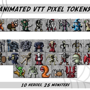 35 Animated pixel tokens for VTT