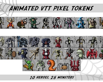 35 jetons pixel animés pour VTT