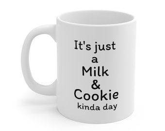 Tazza da caffè in ceramica da 325 ml (11 oz) perfetta per una giornata con latte e biscotti.