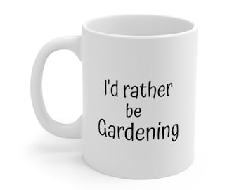 Tazza "Preferirei fare giardinaggio" / Tazza da caffè in ceramica da 325 ml