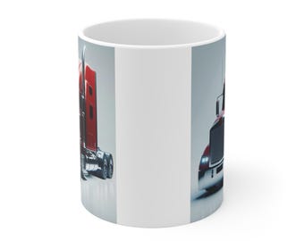 Tazza da caffè rossa per camionisti / Tazza da caffè per camionisti