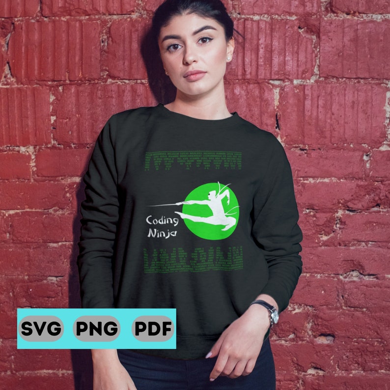 Puede incluir: Sudadera negra con un c&iacute;rculo verde y una silueta blanca de una persona sosteniendo una espada. El texto "Coding Ninja" est&aacute; escrito en blanco debajo del c&iacute;rculo.