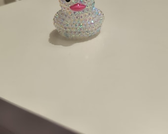 Patito de goma transparente con diamantes de imitación, tamaño mediano