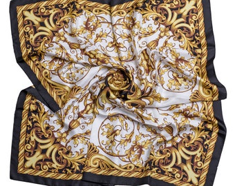 Italian 100% Pure Mulberry Silk Scarf for Women 35" x 35"