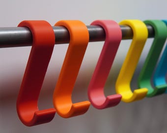 Ganchos en forma de S robustos fabricados con PLA sostenible: para baño, cocina y más