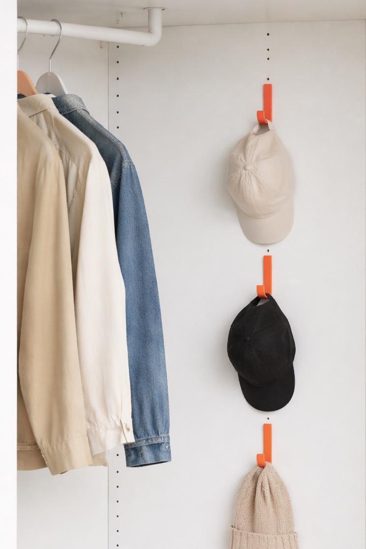 IKEA Schrank Haken ohne Bohren | 5mm Steckhaken für PAX, METOD und weitere | Organizer für Kleidung und Caps | System 32 Haken
