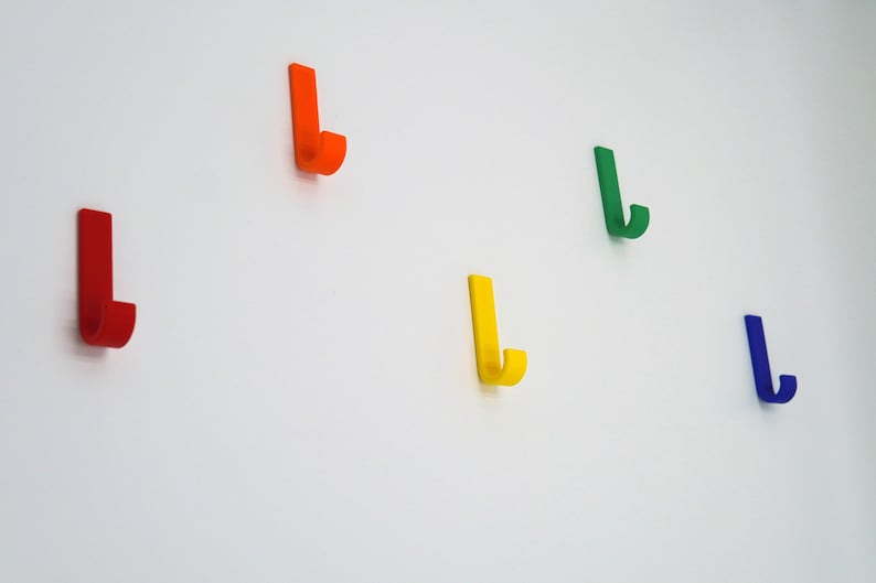 Colorful Wall Hooks Heavy Duty – Coat Hooks for Jackets, Bags & Storage | Screw or Self Adhesive | Includes Mounting Hardware image 6
