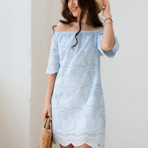 sachin and babi light blue dress Simplee Sexy off shoulder knitting sweater dress women Elegant ruffle –  ilovealma main image 1