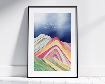 Hoping for a rainbow, rainbow baby art print, pregnancy loss art print, baby loss gift, baby shower gift, baby shower art print