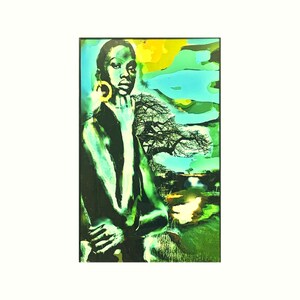 African Woman in African Savanna