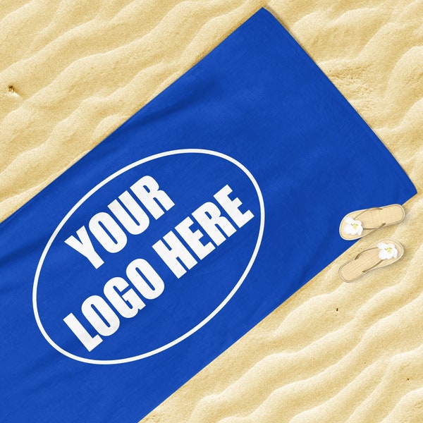 Toalla de playa con logotipo personalizado, regalos con logotipo de empresa, toalla de playa personalizada, regalo de vacaciones corporativo, negocio de diseño de logotipo de lujo, toalla deportiva personalizada