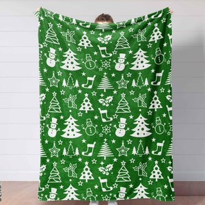 Christmas Blanket, Christmas Snowmen Blanket, Christmas Tree Blanket, Bedding Decor,Home Decor,Graphic Blanket,Throw Blanket,Merry Christmas