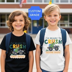 Benutzerdefinierte Schule Dinosaurier Shirts, Jungen zurück zu Schule T-Shirt, erste Klasse Shirt, Kinder Schule Tshirt, Junge Kindergarten T-Shirt, erster Tag der Schule