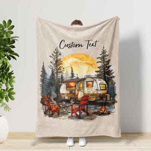 Camping Caravan Blanket:Forest Nature Adventure Outdoor Lover Gift