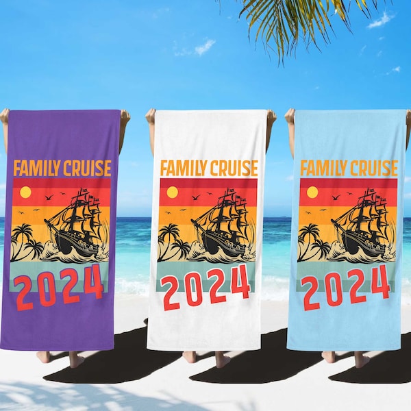 Family Cruise Beach Towel, Cruise Vacation Matching Gift, Cruise Ship Towel, Adventure Time Gift, Magic Cruise Gift, Cruise Party Towel