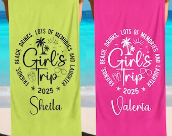 Girls Trip 2025 Beach Towel, Girls Beach Trip Matching Gift, Travel Gifts For Her, Sisters Trip, Beach Bachelorette, Girls Weekend Gift