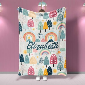 Rainbow Baby Blanket,Gift For Her,Home Decor,Kids Gift,Minky Blanket Personalized,Gift For Baby Girl,Baby Shower Gift,Custom Baby Blanket