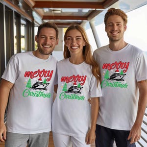 Op cruise geïnspireerd vrolijk kerstshirt, kerstcruise-T-shirt, Merry Cruisemas-t-shirt, wintervakantie kerstmis kerstcruise vakantieshirt