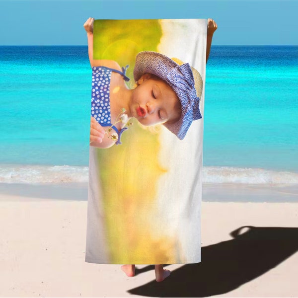 Personalized Photo Beach Towel,Summer Gift Ideas,Custom Beach Towel,Summer Birthday Gift,Beach Print,Kids Beach Pool Towel,Summer Vacation