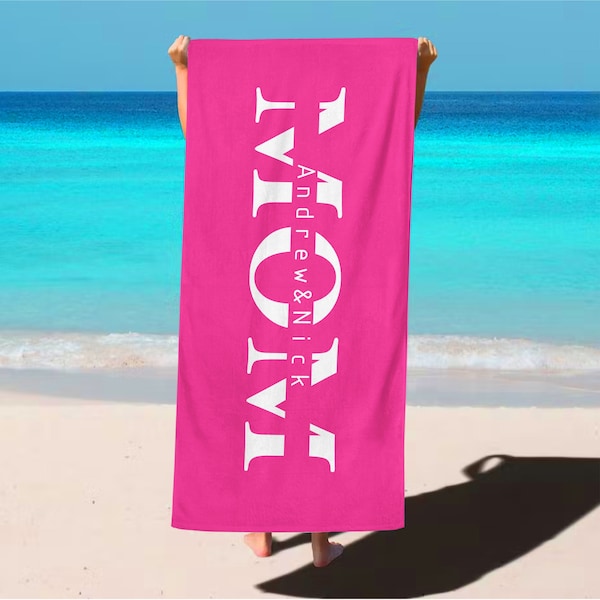 Custom Mom Beach Towel,Mother’s Day Gift Ideas,Personalized Towel,Mother In Law Gift,Beach Bathroom Decor,Gift For Mom,Bath Towel 360GSM