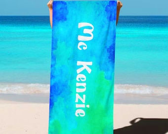 Custom Name Beach Towel,Summer Gift Ideas,Beach Decor,Personalized Towel,Honeymoon Gift,Monogram Pool Bath Towel,Kids Toddler Beach Towel