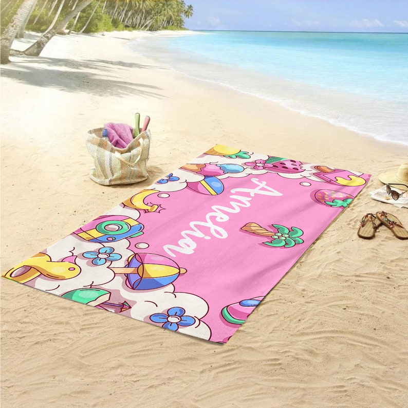 Personalized Kids Beach Towel: Summer Birthday Gift image 7