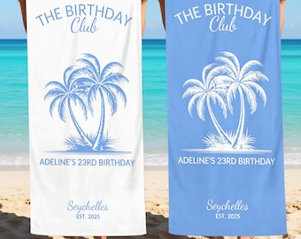 Personalized Birthday Club Beach Towel: Coastal Trip Gift