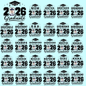 a set of graduation stickers with a graduate's name