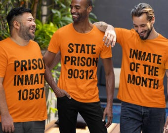 Custom Inmate Halloween Costume Shirt: Funny Prison Group