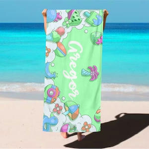 Personalized Kids Beach Towel: Summer Birthday Gift image 6